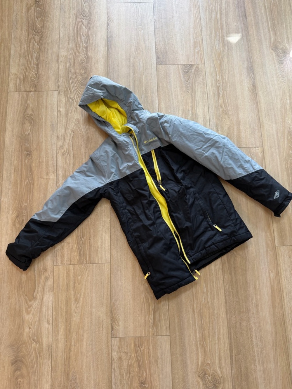 Columbia Kids Black & Gray Jacket with Yellow Trim